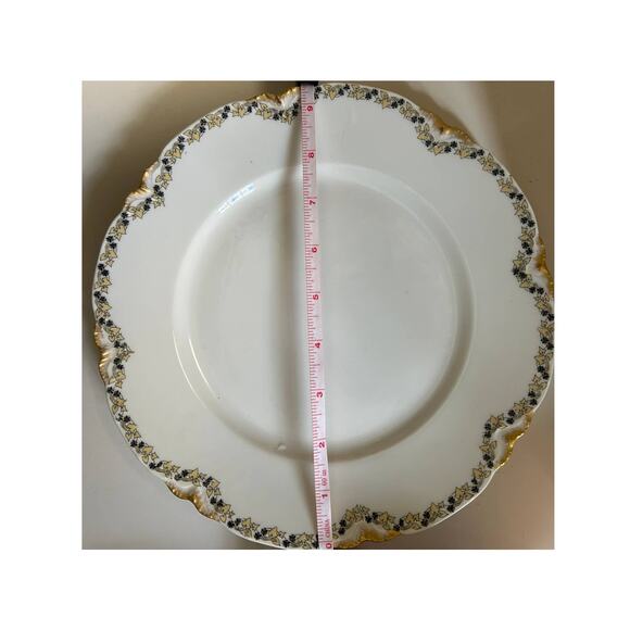 Limoges by Frank Haviland-8 plates/10 lunch/4 soup-Gold yellow ivy - Picture 9 of 9